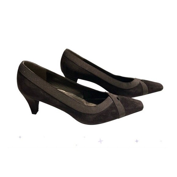 Stuart Weitzman Cola Suede Kitten Heels Cross Straps Spain Womens Sz 7 1/2 M - Picture 1 of 11
